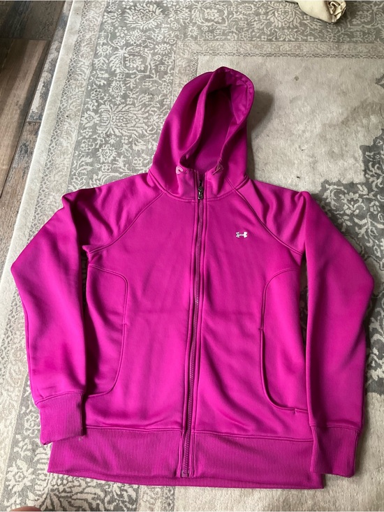 Under Armour Tops - Under Armour Bright Fuchsia Full-Zip Hoodie Cold Gear